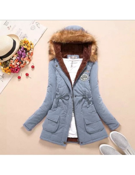 Parkas Autumn Winter Jacket Women Parka Warm Jackets Fur Collar Coats Long Parkas Hoodies Office Lady Cotton Plus Size - Ligh...
