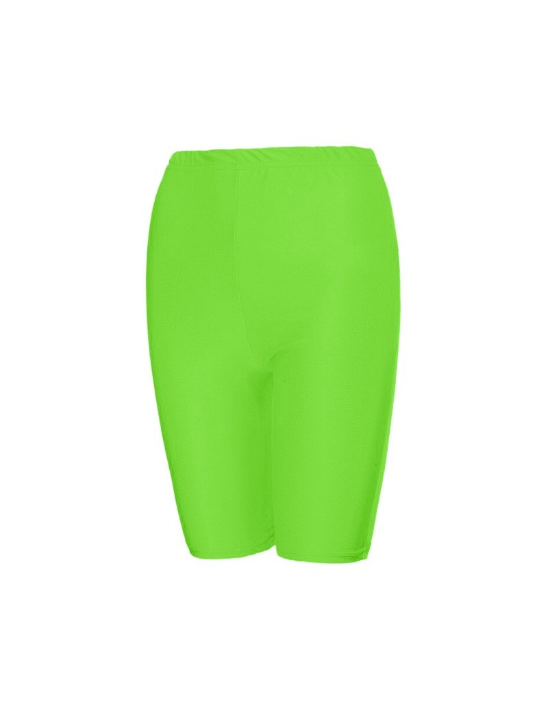 Women Outdoor Cycling Elastic Polyester High Waist Tight Shorts Pants Leggings New Chic - Green - 5W111187742861-4