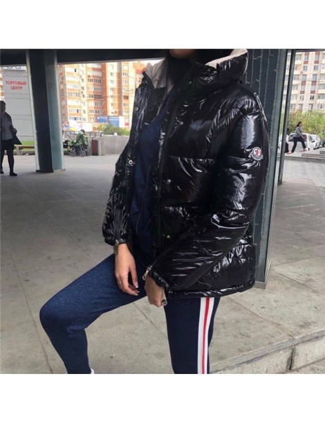 Parkas 2018 Fashion Winter Glossy Parka for Women Warm Cotton Padded Bubble Coat Solid Puffer Jacket Casual Female Coat - Red...