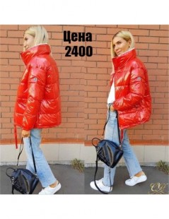 Parkas 2018 Fashion Winter Glossy Parka for Women Warm Cotton Padded Bubble Coat Solid Puffer Jacket Casual Female Coat - Red...