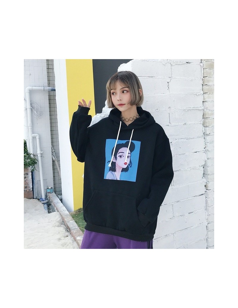 Hoodies & Sweatshirts Polerones Mujer 2018 Autumn Womens Sweatshirts Hoodies Korean Ulzzang Harajuku Cartoon Long Sleeve Flee...