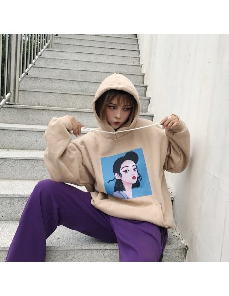 Hoodies & Sweatshirts Polerones Mujer 2018 Autumn Womens Sweatshirts Hoodies Korean Ulzzang Harajuku Cartoon Long Sleeve Flee...