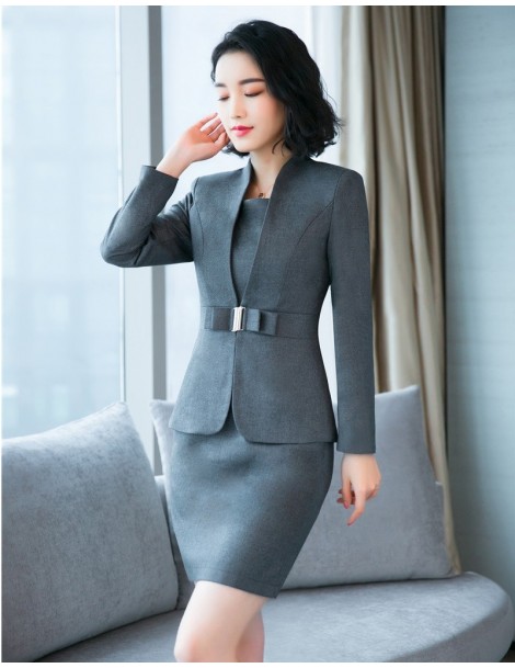 Dress Suits 2018 New Fashion Autumn Winter Formal Blazers Suits With Two Piece Jackets And Dress For Women Business Work Wear...