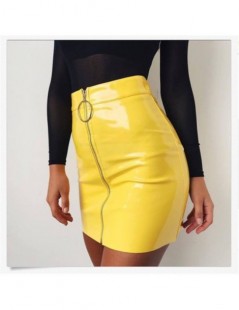 Skirts 2018 New Fashion Skirt Women Zipper PU Leather Pencil High Waist Mini Skirt Sexy Bodycon Office Lady Skirt 5 Color - B...