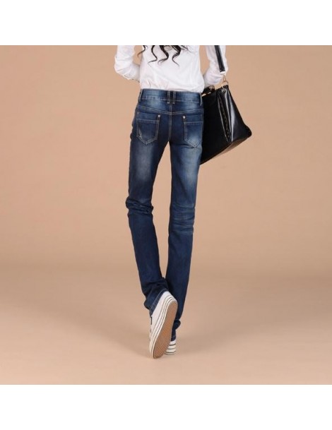 Jeans Woman Spring Plus Size Low Full Length Jeans Female Summer Oversized Straight Thicken Jeans Lady Autumn Plus Velvet Sli...
