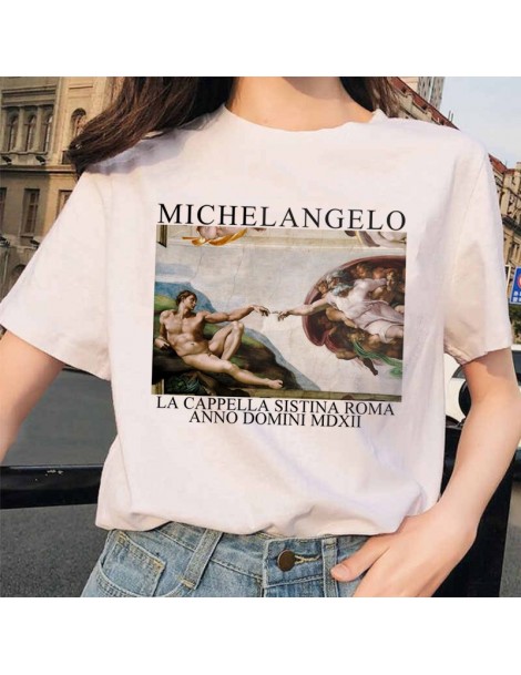 T-Shirts michelangelo t shirt ulzzang hands femme vintage women harajuku tshirt 90s aesthetic female aesthetic grunge Graphic...