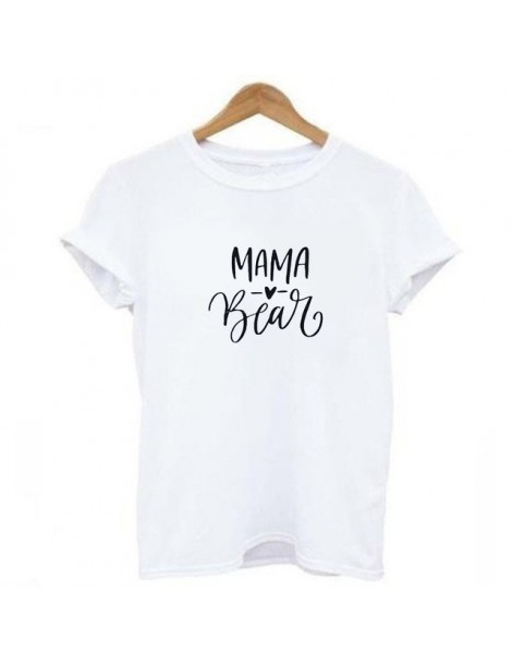 T-Shirts Mama Bear Print Funny T Shirts Women Summer Kawaii Tumblr Tshirt Lady Short Sleeve Tee Shirt Femme Tops Dropshipping...