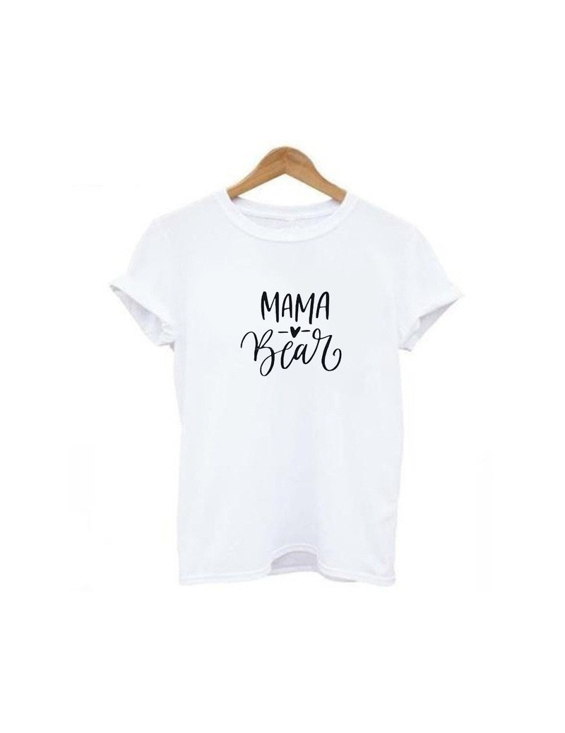 T-Shirts Mama Bear Print Funny T Shirts Women Summer Kawaii Tumblr Tshirt Lady Short Sleeve Tee Shirt Femme Tops Dropshipping...
