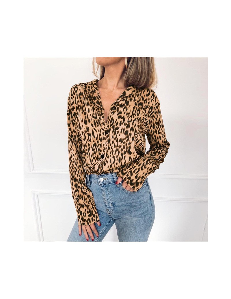 2019 Vogue Women Ladies Leopard Print Loose Long Sleeve V-Neck Sexy Tops Blouses Female Fashion Shirts Blouses Top Clothing ...