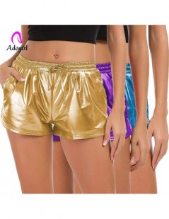 Shorts 2019 Summer Women Shorts Shiny Metallic Hot Shorts Home shorts Casual Elastic Drawstring Festival Rave Booty Shorts Pl...