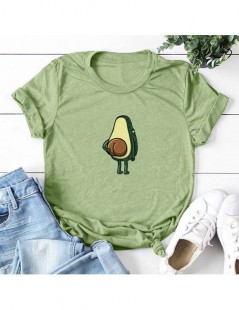 T-Shirts Women Plus Size T-shirt Cartoon Avocado Pattern Print Round Neck Summer T Shirt Short Sleeve Casual Cute Oversized T...