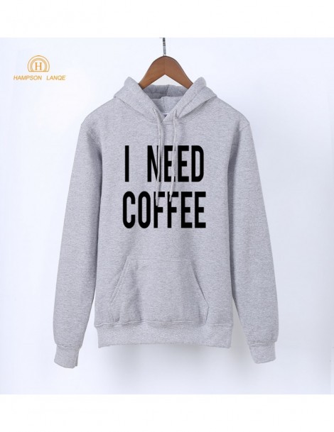 Hoodies & Sweatshirts I Need Coffee Funny Adult Hoodies 2019 New Style Spring Autumn Women's Sweatshirts Women Black White Gr...