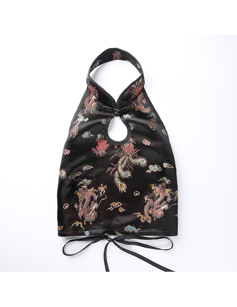 Women Sexy Backless Chest Apron Chinese Style Embroidery Camisole ...