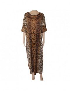 Dresses fashion plus size leopard women elastic summer dress with scarf batwing sleeve ankra style dashiki lady dress - leopa...