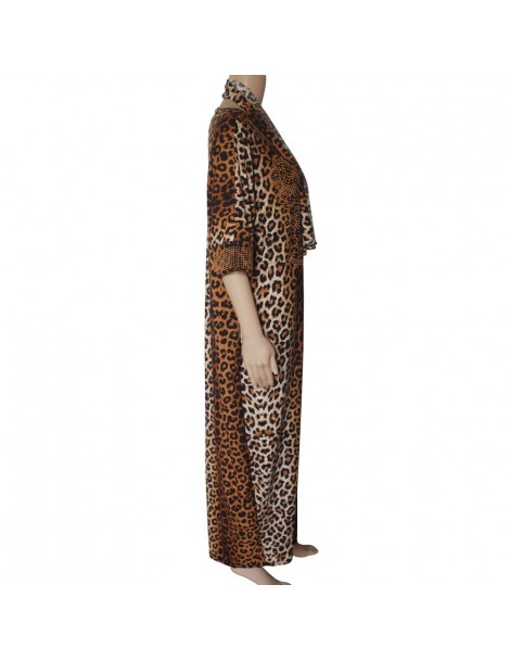 Dresses fashion plus size leopard women elastic summer dress with scarf batwing sleeve ankra style dashiki lady dress - leopa...