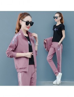 Women's Sets Spring Fall / Female Sporting Suits Ladies Slim 3Pieces Sets Cotton Women Hooded zipper Tops and Long Pants Fema...