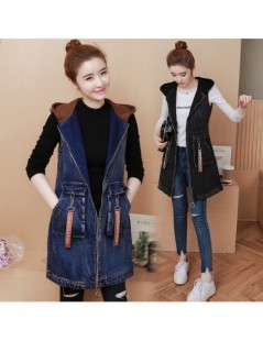 Vests & Waistcoats 2018 New Top quality Spring Autumn Women vest plus size embroidered denim Female jacket.Fashion hooded lon...