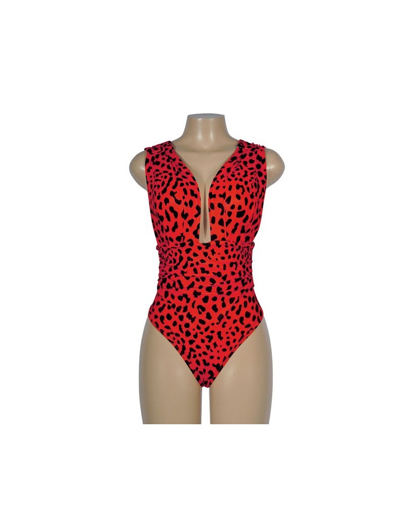 Bodysuits Women Bodysuits New Sexy Leopard Print Summer Body Top Pluning V-neck Rompers Suit Beach Fashion Bikini Swimwear Cl...