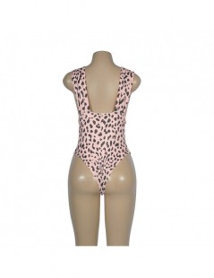 Bodysuits Women Bodysuits New Sexy Leopard Print Summer Body Top Pluning V-neck Rompers Suit Beach Fashion Bikini Swimwear Cl...
