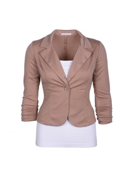 Blazers Women Blazer Single Button Long Sleeve Notched Collar Work Office Lady Slim Jacket Suit Female Business Coat Hot - Ap...