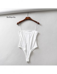 Rompers Sexy Summer Solid Slim Bodysuits Women Spaghetti Strap Short White Jumpsuit Skinny Sleeveless Backless Body Suit - be...