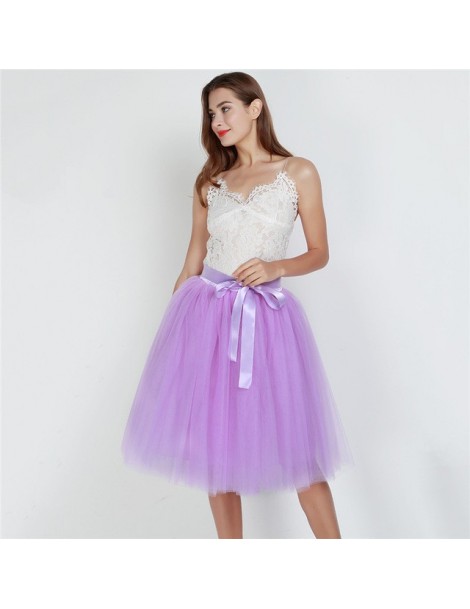 Skirts 5 Layers 65cm Midi Tulle Skirt Princess Pleated Dance Tutu Skirts Womens Lolita Petticoat Jupe Saia faldas Denim Party...