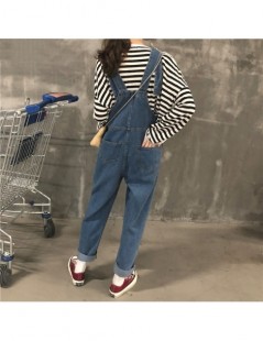 Jumpsuits Jumpsuits Women Retro Simple All-match Pockets Korean Style Female Ankle-Length Trendy Womens Students Jumpsuit Lei...