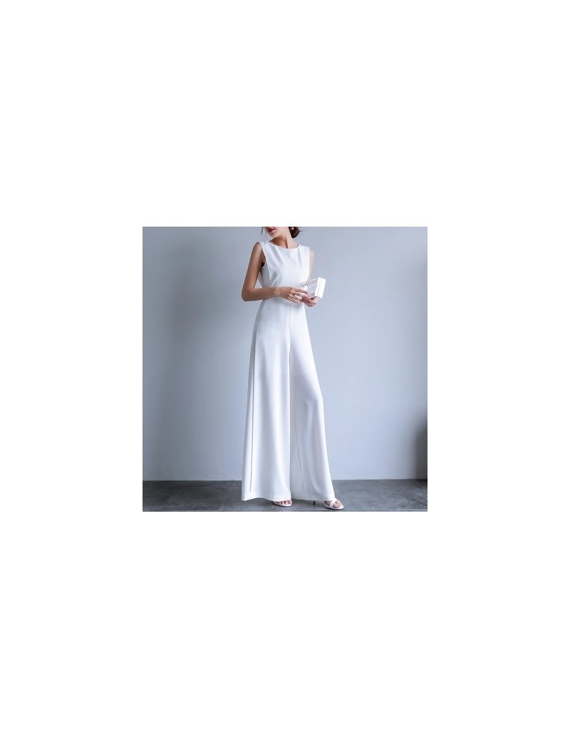 Jumpsuits 2019 Summer Female Plus Size Elegant Loose Jumpsuit Trousers Women Casual Long Pants Overalls in White Black - Whit...