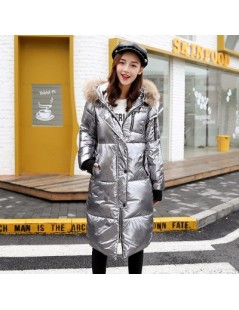 Parkas winter parka women Silver champagne gold M-2XL plus size jacket new korean long sleeve hooded loose long warmth clothi...