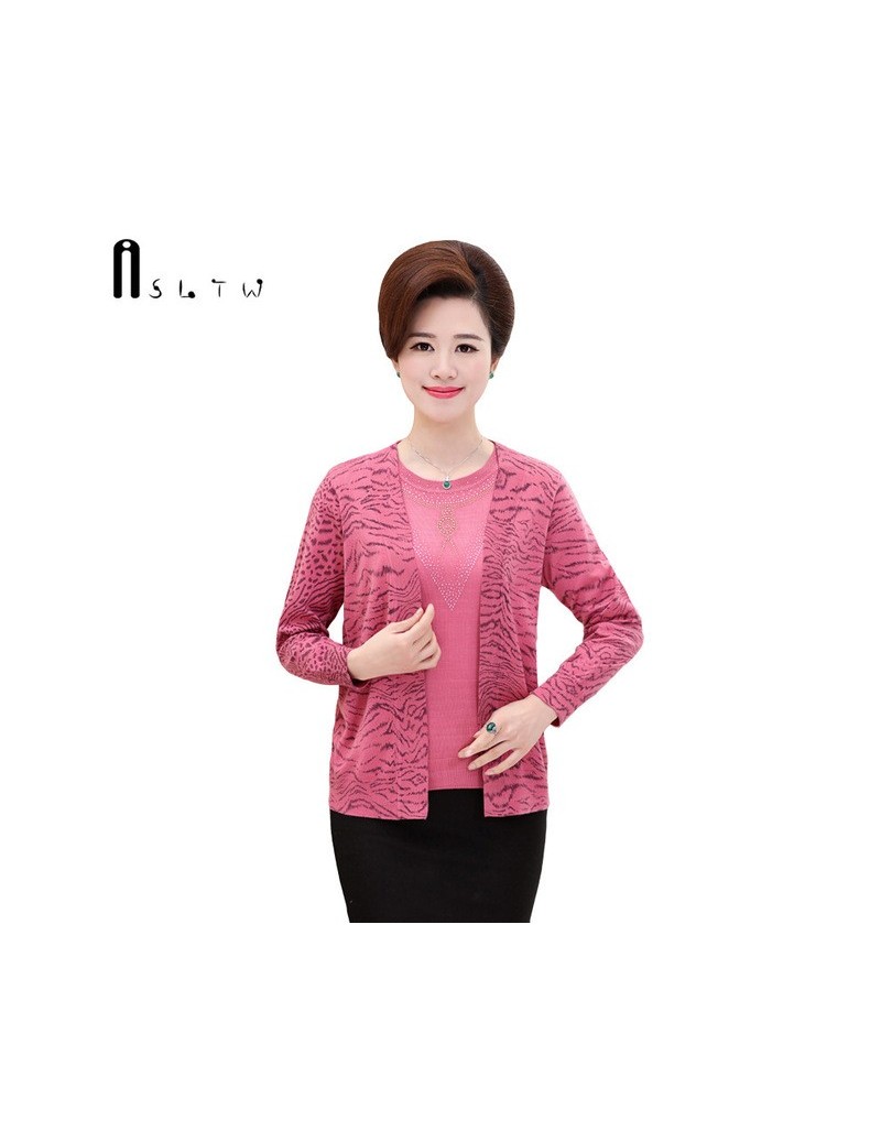 Cardigans Really Two Piece Set Sweater Fashion Women O Neck Shirt+Cardigan Plus Size Leisure Spring Autumn Women Sweater Suit...