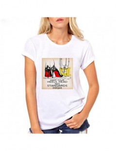 T-Shirts Fashion High Heels Print Funny Summer T shirt Women Vogue Princess Short Sleeve T-Shirt Cheap Female Tops - 644 - 4S...