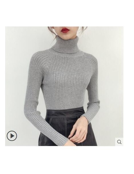 Pullovers Female head short sleeve Turtleneck Shirt Korean winter coat slim long sleeved sweater all-match Harajuku wind - Br...