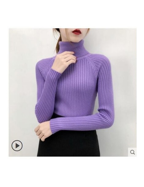 Pullovers Female head short sleeve Turtleneck Shirt Korean winter coat slim long sleeved sweater all-match Harajuku wind - Br...