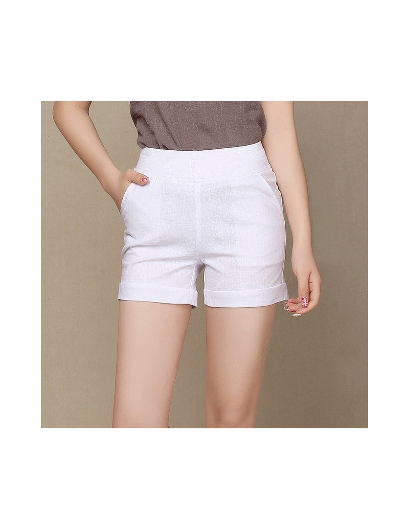 Shorts 2019 Shorts for women summer Cotton and Linen Shorts Straight Loose Thin Ladies Candy Color Trousers large Plus Size 5...