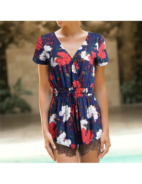 Rompers Sexy Bodysuit Floral Print Jumpsuit Playsuit Body Women Rompers Top Feminino Boho Clothes Overall Tops Bohemian Casua...