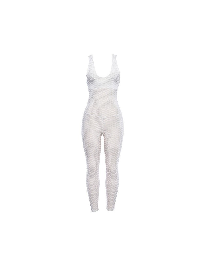 2019 Rompers Women Jumpsuit 2019 Sexy Backless Bodycon Sports Wear Pink White Summer Breathable Fitness Body Costumes - whit...