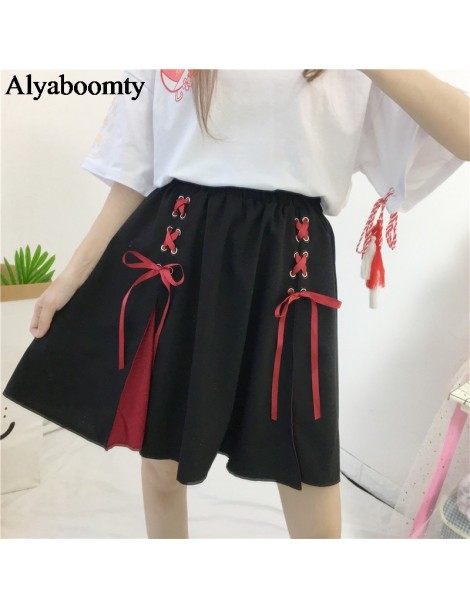Skirts Japanese Harajuku Women Cute Black Skirt Gothic High Waist Multicolor Bandage Skirts Saias Mori Girl Kawaii Sweet Loli...