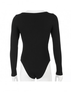 Bodysuits Autumn winter sexy black bodysuits skinny buttons long sleeve bodysuit women shirt 2019 fashion body mujer jumpsuit...