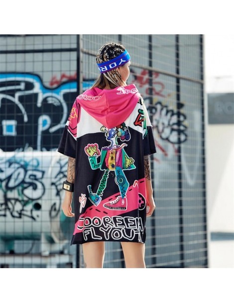 Hoodies & Sweatshirts Spring Summer New Fashion Street Graffiti Print Harajuku Half sleeve Sweatshirts Women Long Pullovers W...