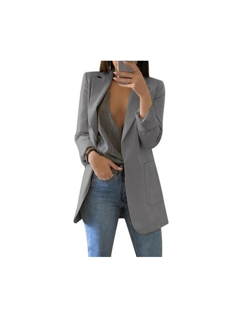 Newly Women Blazers Coats Casual Slim Business Blazer Suit Female Coat Office Ladies Jacket Solid Color Female outwear DO99 ...