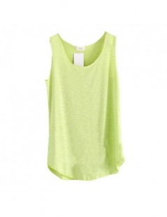 T-Shirts Women's U-Neck Beach Vest Summer Loose Bamboo Cotton Tank T-Shirt for Women Top Tees - Pink - 4N3845121610-8 $6.66
