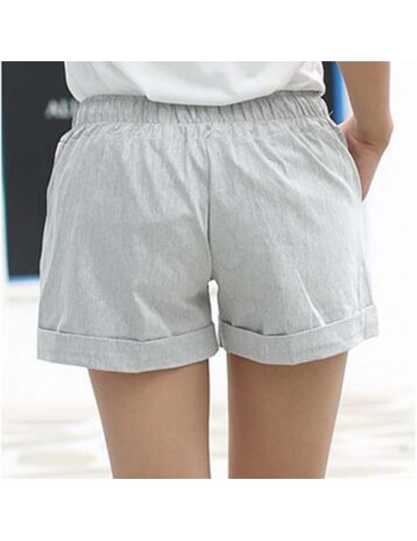 Shorts Women Cotton Shorts 2018 Summer Fashion Candy Color Elastic Waist Drawstring Short Pants Woman Casual Plus Size Shorts...