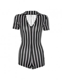 Rompers New women's sexy hip high waist striped jumpsuit - Orange - 4000077186190 $23.96
