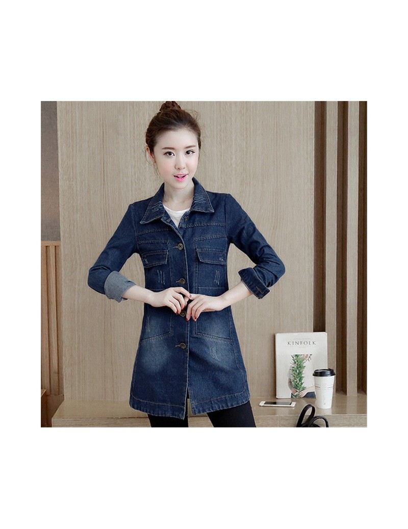 Jackets 2019 Spring Autumn Women Korean Denim Jacket Slim Single Breasted Basic Coat Lady Fashion Jeans Jackets Coats Plus Si...