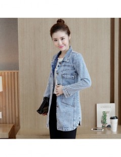 Jackets 2019 Spring Autumn Women Korean Denim Jacket Slim Single Breasted Basic Coat Lady Fashion Jeans Jackets Coats Plus Si...