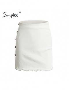 High waist white pencil skirt Zipper 2017 new button short skirt Causal summer streetwear women skirt short bottoms - White ...