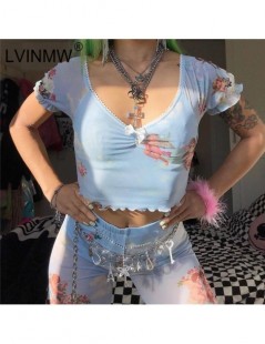 Women's Sets Sexy Mesh See Through Cupid Print Ruffles Crop Tops And Casual Wide Leg Flare Pants 2019 Summer 2 Piece Sets Wom...