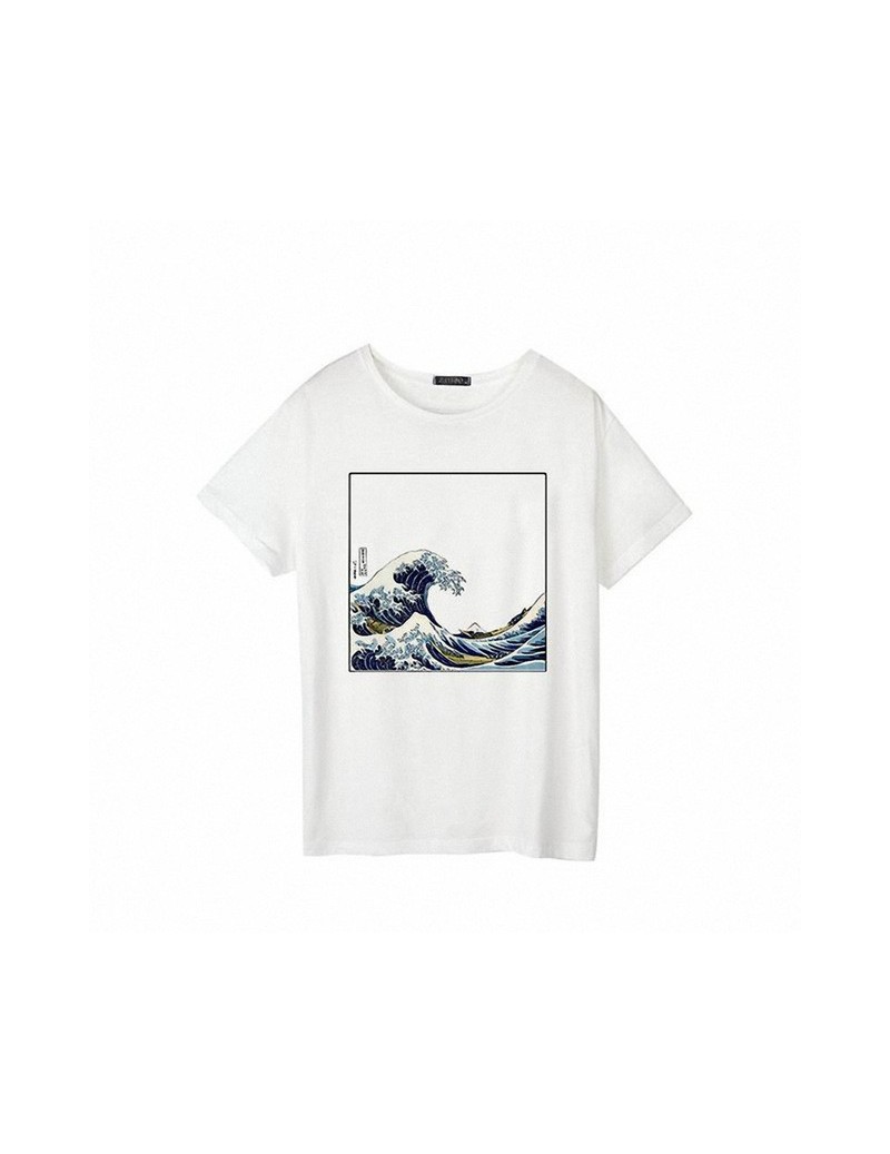 T-Shirts And So It Is Ocean The Great Wave of Aesthetic T-Shirt Women Tumblr 90s Fashion Graphic Tee Cute Summer Tops Casual ...