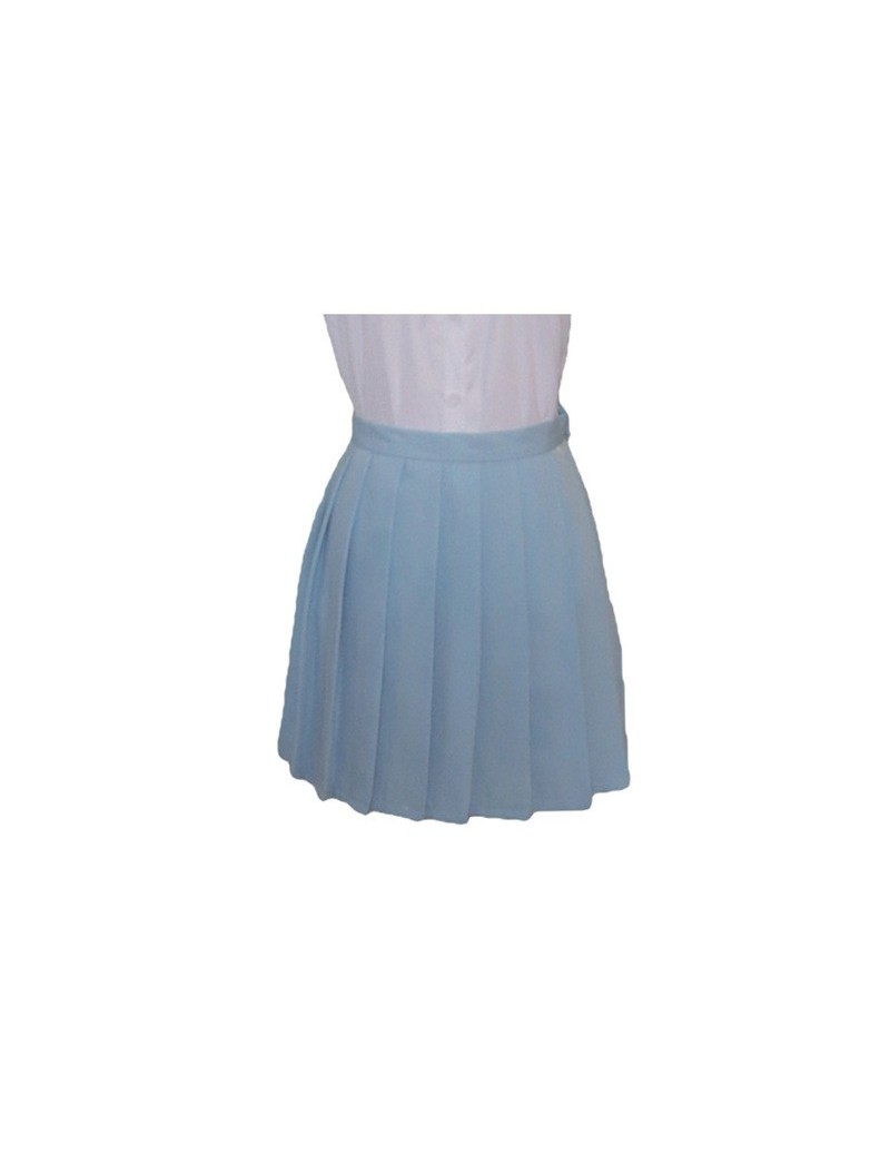Fashion Women School Uniform Skirts Plus Size 2018 Autumn New Arrival Cute Candy Color Skirts Bottoms XS-3XL - Skye Blue - 4...