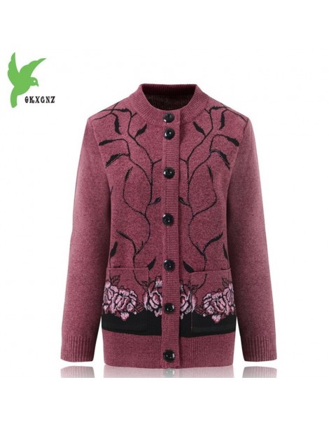 Cardigans New Spring Women Knit Wool Jacket Middle aged Mother Sweater Cardigan Casual Tops Embroidery Loose Large Size Coat ...